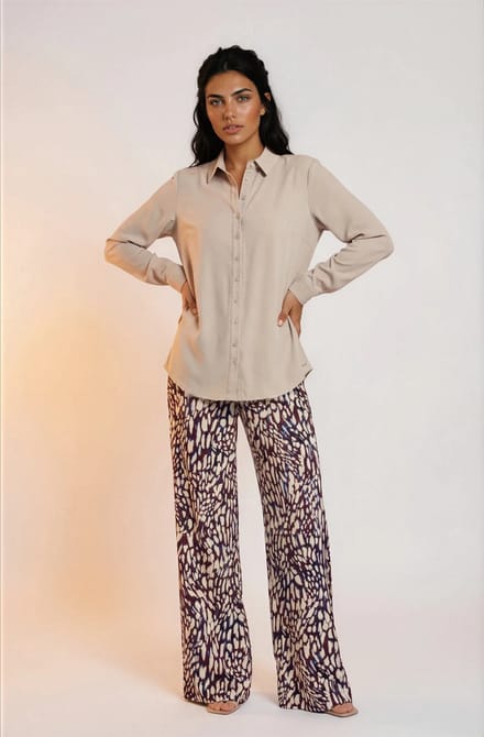 MI PIACE - Travel Blouse Uni 60840 Latte - Maat : M