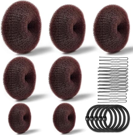 Complete Haarknotenset: 7 Donuts, Elastiekjes & Haarklemmen voor Alle Kapsels