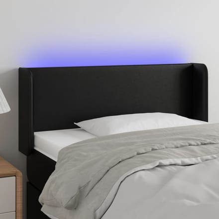 vidaXL - Hoofdbord - LED - 83x16x78/88 - cm - kunstleer - zwart