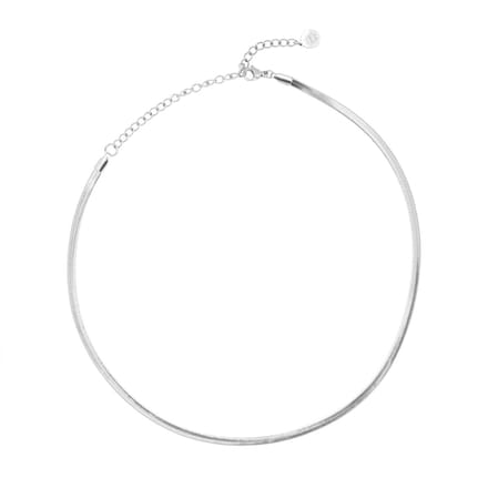 Chic by Lirette - Ketting Collier Platte Schakels - Zilver