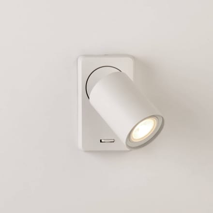 Searchlight Wandlamp Geschakeld, wit, aluminium, schakelaar, GU10