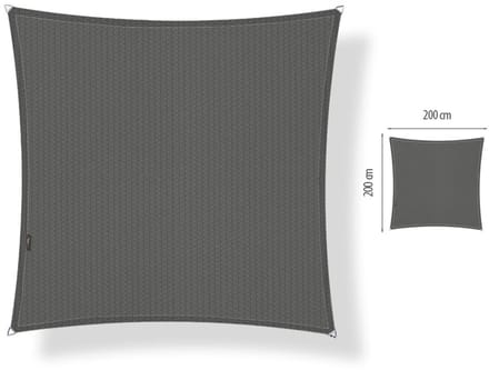 Schaduwdoek 2x2 vierkant Cool grey