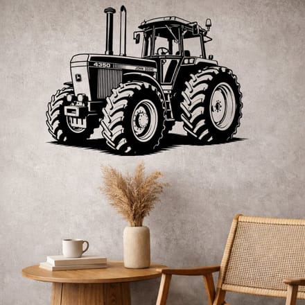 BR2Laser John Deere 4350 – Wanddecoratie – Lasergesneden Hout – Tractor kunst – 75 cm Breed