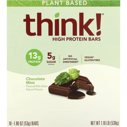 Pense!, Barre Protéinée, Chocolat Menthe, 10 barres, 1,86 oz (53 g) chaque