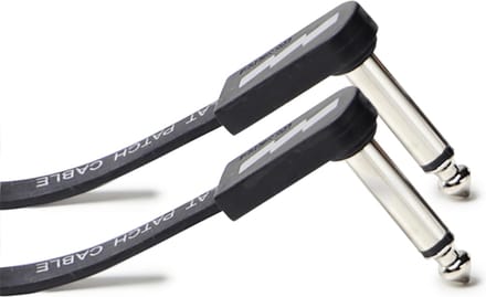 EBS PCF-DL10 Deluxe - Flat Patchkabel - 10 cm - Haaks/Haaks - Dubbelgeleider - Dubbele Afscherming - Flexibele Koperconductor - Zwart
