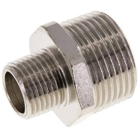 R 1'' x R 1/2'' Vernikkeld Messing Borstnippel 16 Bar