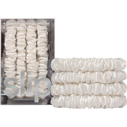 Slip Pure Silk Skinny Scrunchies Set Of 4 - White