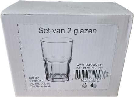 set van 2 glazen