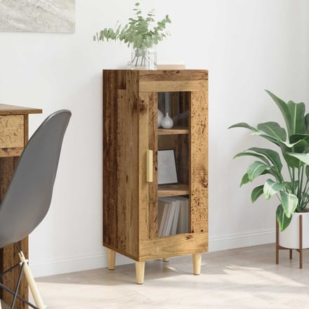 vidaXL - Dressoir - Oudhout - 34.5 - x - 32.5 - x - 90 - cm - Bewerkt - hout