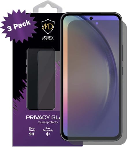 3-Pack MobyDefend Screenprotectors - Geschikt voor Samsung Galaxy A54 - HD Privacy Glass Screensavers