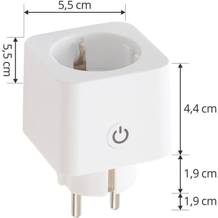 Prios Slimme Stekker Lykka, EU, Bluetooth, WiFi, Tuya, binnenshuis