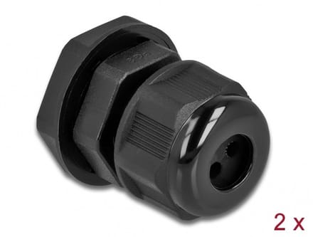 Kabelwartel PG9 voor ronde kabel met drie kabelinvoer zwarte 2 stuks