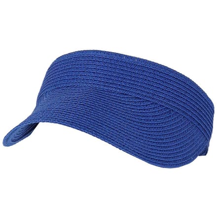 Zonneklep Dames - One Size - Gevlochten papier - Blauw