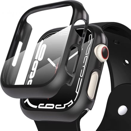 TECH-PROTECT - Full Cover/Hoesje - Screen Protector 41mm Geschikt voor Apple Watch 7 / 8 / 9 - Zwart