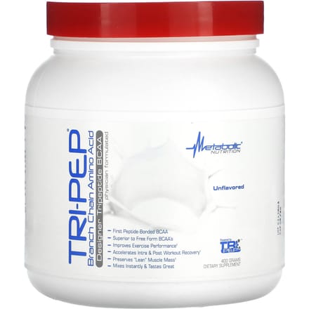 Metabolic Nutrition, Tri-Pep, Vertakte-keten aminozuren, Ongezoet, 14,1 oz (400 g)