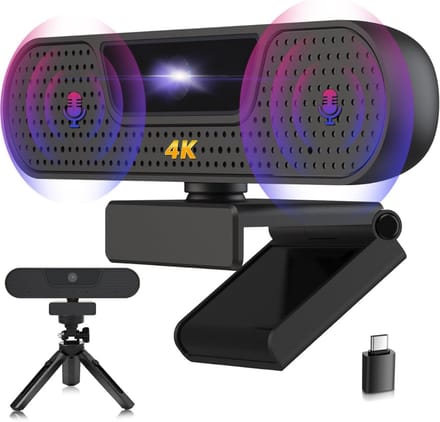 DailySupplies® Webcam voor PC - Streaming Camera - 4K Kwaliteit - Zwart