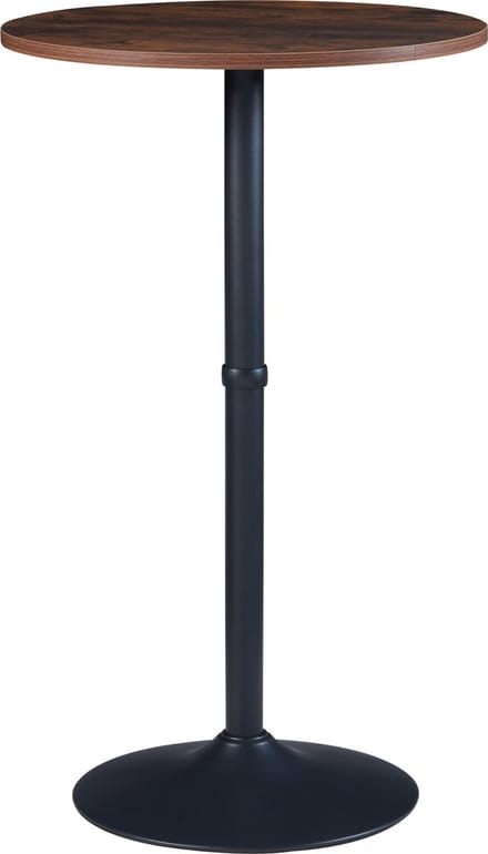 Bartafel Vantaa rond 100xØ60 cm zwart en walnootkleurig [en.casa]