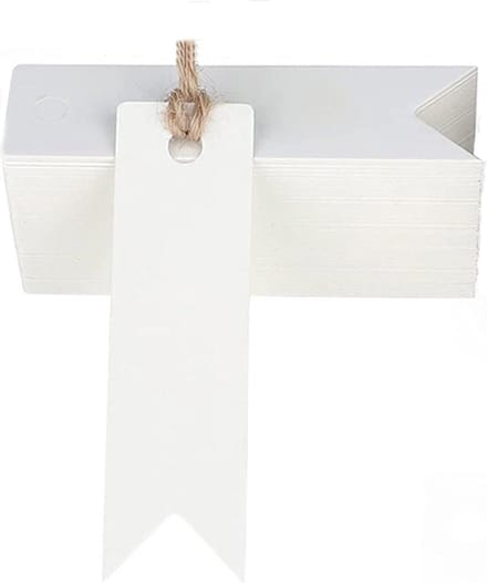 Labels - set van 100 labels rond wit 4x4 cm. - stevig karton - prijslabels - cadeaulabels - met voorgestanst gaatje