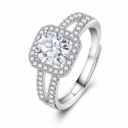 Matthew Studio® Dames Ring - Zilveren Ring - 925 Zilver - Zirkonia - Verstelbare Ring