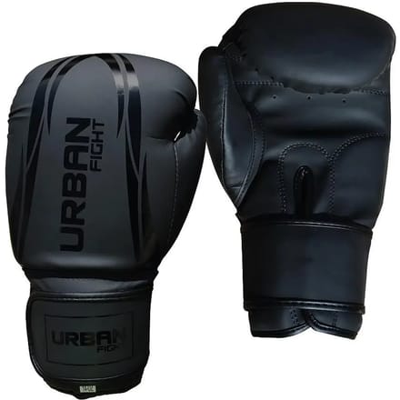 Urban Fight bokshandschoenen training mat zwart 12oz - boksaccessoire.
