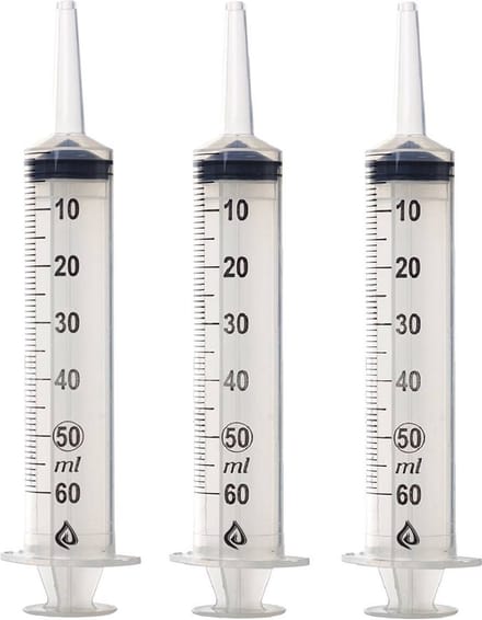 Spuit 50/60ml - 3 delig - Per Stuk Verpakt - 3stuks