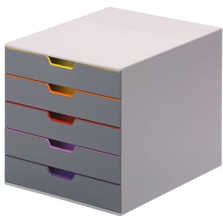Durable VARICOLOR 5 - 7605 760527 Ladebox Grijs DIN A4, DIN C4, Folio, Letter Aantal lades: 5