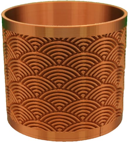 Japanse golfbloempot - Seigaiha-patroon