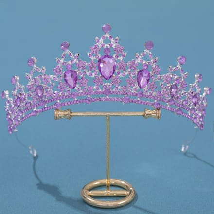 Bruidskroon Tiara Barok Strass Kroon Haaraccessoires Bruidsjurk Prinses Haarband Accessoires gray