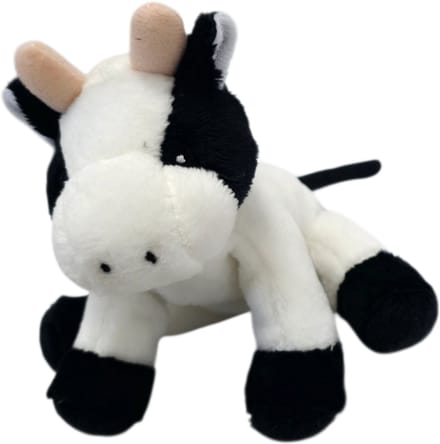 Unitoys - Mini Animals - Koetje - Zwart/Wit - 12cm