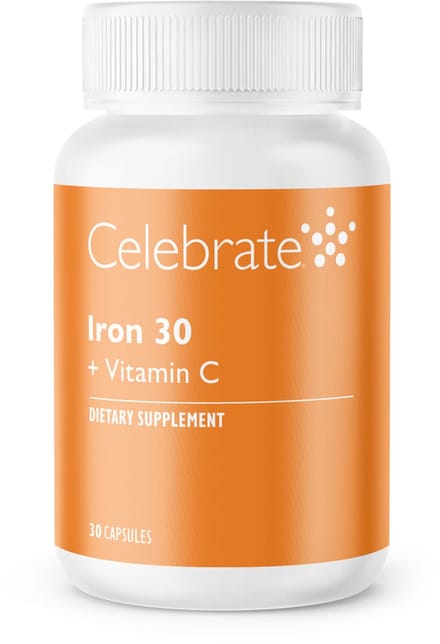 Celebrate Vitamins IJzer 30 mg + vitamine C - IJzersupplement - 30 capsules