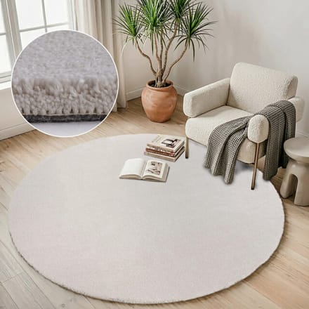 Muratap Comfy premium rond luxe effen vloerkleed wasbaar uni 200 cm rond