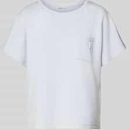 Tom Tailor - Losvallend scuba T-shirt met borstzak - Maat XL - soft dusty blue