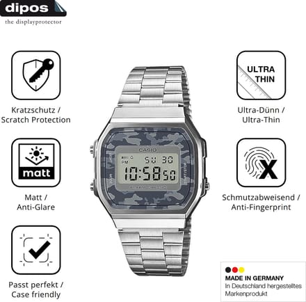 dipos – 6x Matte Beschermfolie geschikt voor Casio A168WEC-1EF | Krasbestendige & antireflecterende Screenprotector Ultra-Thin