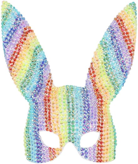 Fever - Deluxe Rainbow Jewel Studded Bunny Masker - Regenboog