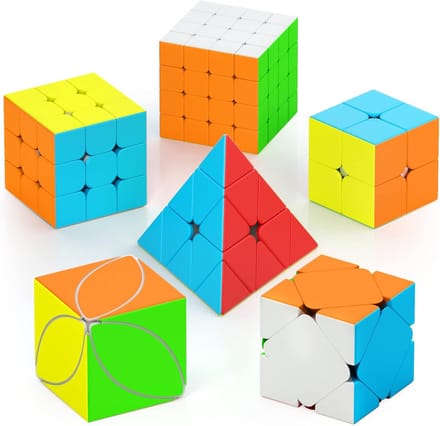 Speed Cube Set - Puzzel Kubussen - Mentale Training - Stickerloos Ontwerp - 6 Stuks Set - Groen