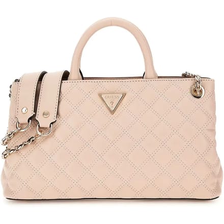 GUESS handtas schoudertas Giully Girlfriend Shoulder Satchel Light Beige zalmroze