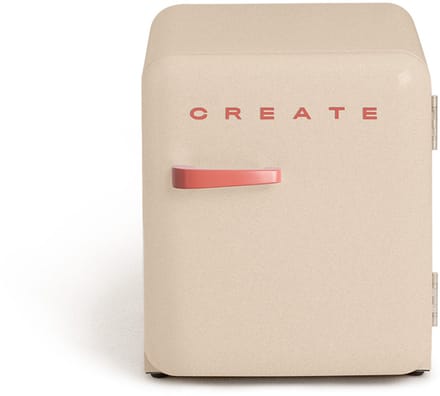 CREATE - Koelkast in retrostijl - Zand - Handvat Terracotta - FRIDGE RETRO 48L