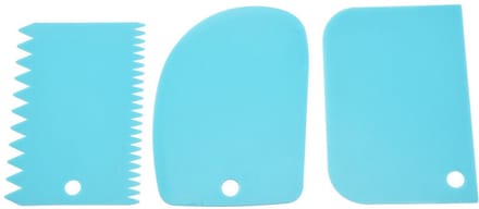 Go Go Gadget - Deegschraper - Deegkrabber - Deegsteker - Fondant Schraper - Keukentool - Cake - 1 set van 3 stuks - Blauw