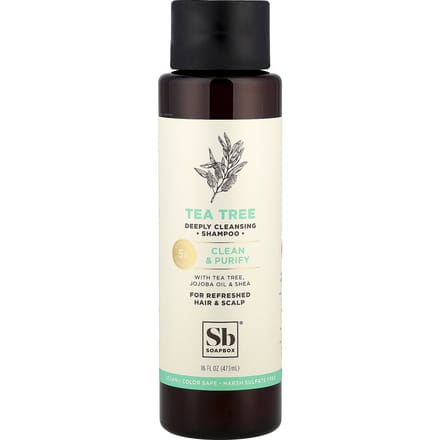 Soapbox, Tea Tree Shampoo, Clean & Purify, 16 fl oz (473 ml) white