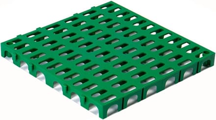 Plastic Pallet Rooster - Opslag Grid - Goederen Opslag - Lichtgewicht Ademend - 50x50x5cm - Groen