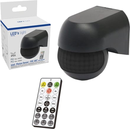 LED's Light 2-in-1 Bewegingsmelder met Afstandsbediening - Detecteert schemer en beweging - Zwart - Bewegingsmelders - Bewegingssensor buiten
