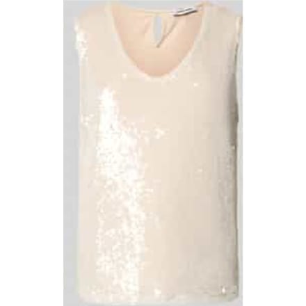 Top met bandjes, V-hals en pailletten