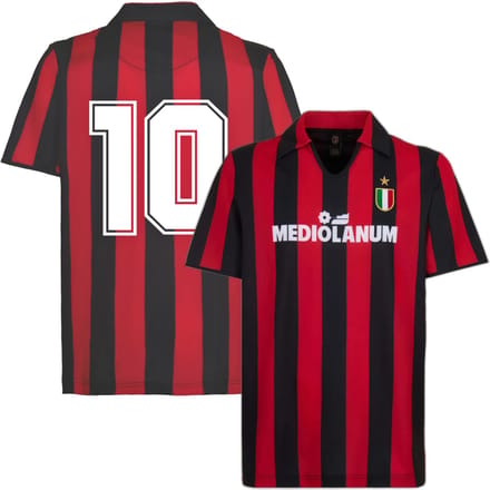 AC Milan Retro Voetbalshirt 1988-1989 + Nummer 10