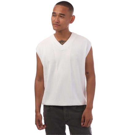 Boss Heren Gebreid Relaxed Fit Sweater Vest (Wit)