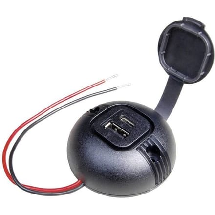 ProCar Ronde opbouw-Power USB-C/A dubbele stekkerdoos met deksel Stroombelasting (max.): 5 A 12 V, 24 V