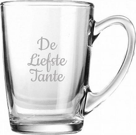 Gegraveerde Theeglas 32cl De Liefste Tante