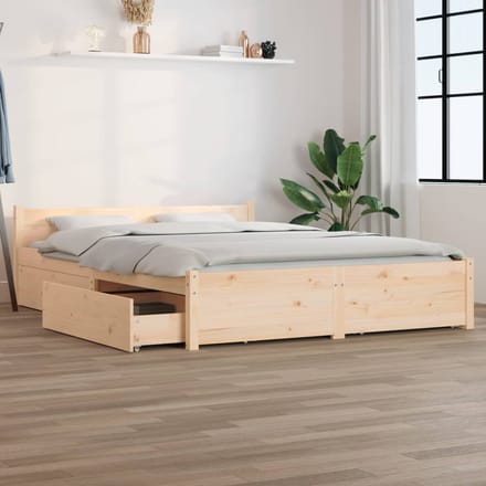 vidaXL - Bedframe - met - lades - 150x200 - cm