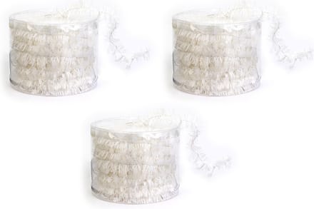 Kerstslinger - 3x - dun - wit - 700 x 3.5 cm - guirlande folie - kerst versiering