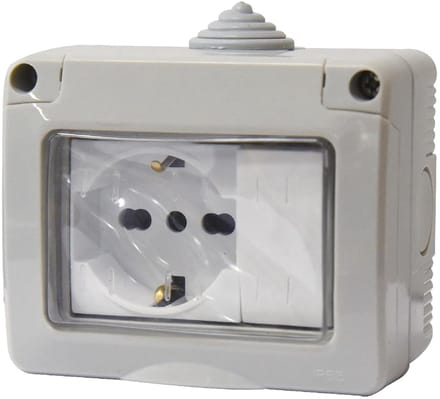 Elektrische kast - Stroom verdeeldoos - Buiten montage - IP55 waterdicht - 9.8 x 8 x 6.5 cm - Wit