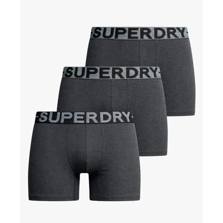 Superdry BOXER TRIPLE PACK Heren Onderbroek - Raven Black Marl